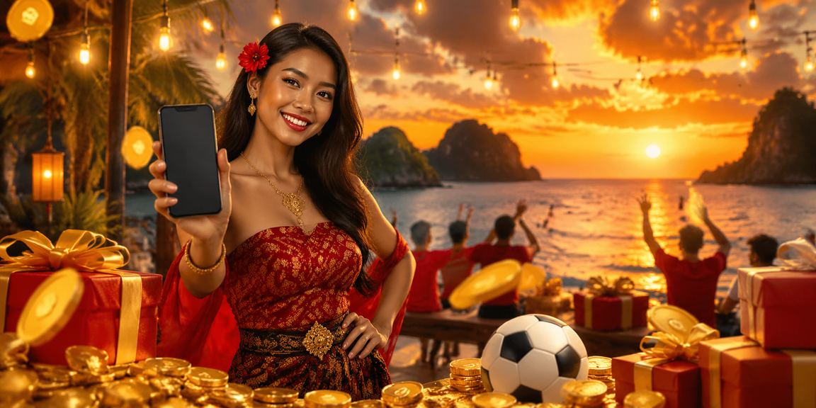 Pemain menikmati casino mobile di tepi pantai dengan suasana santai dan cerah